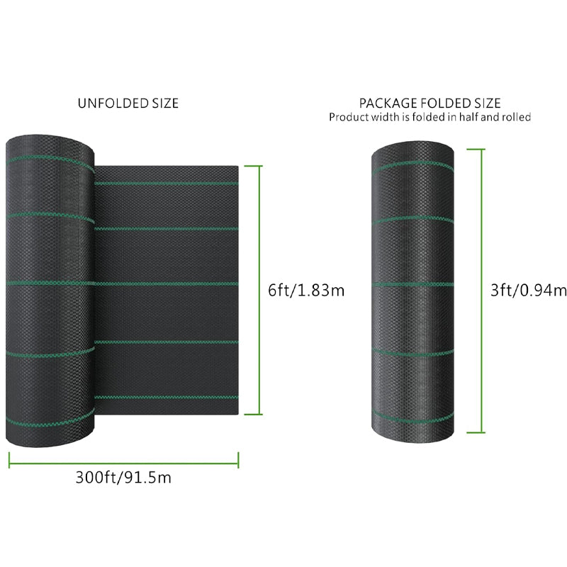 6ft × 300ft Landscape Fabric 3.5oz Weed Barrier Commercial Grade Underlayment Geotextile Fabric