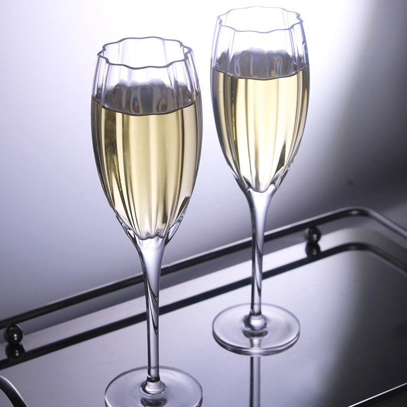 Classy Champagne Flutes Elegant Flute Wine Glasses Hand Blown Crystal Champagne Glasses