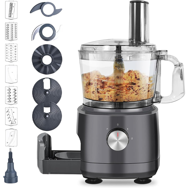 7-Cup Food Processor Food Processor 600W Small Food Processor with 10 Set Blades for Home Use