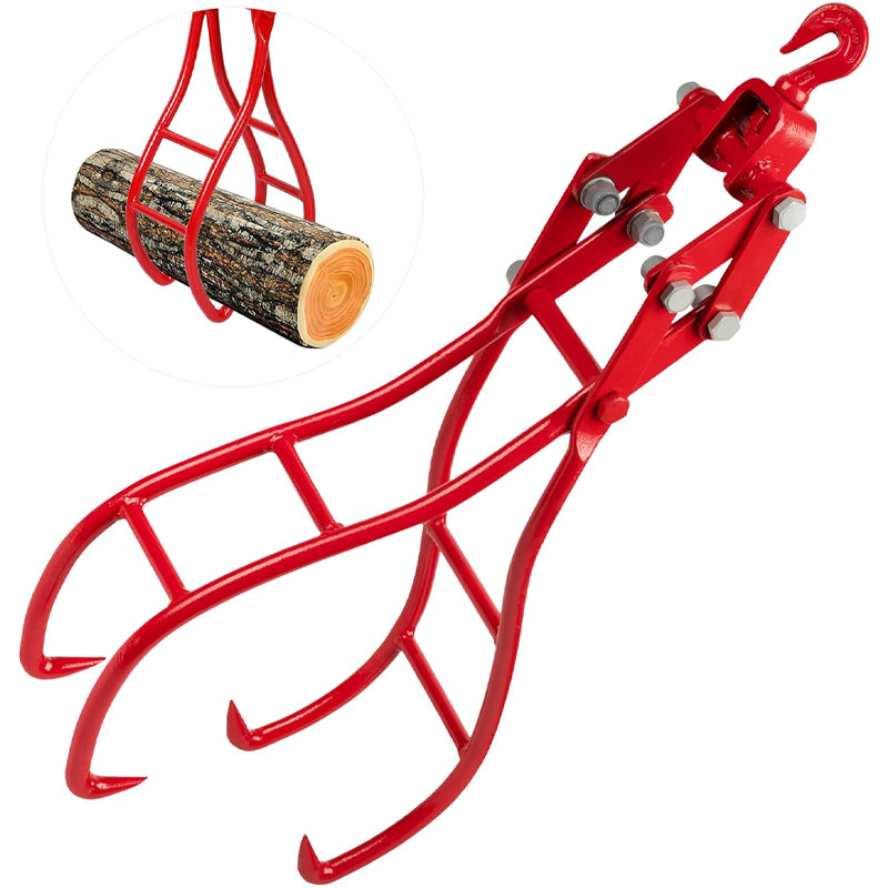 28 inch 4 Claw Log Grapple Timber Claw Hook 2200 lbs Loading Capacity Timber Lifting Tongs