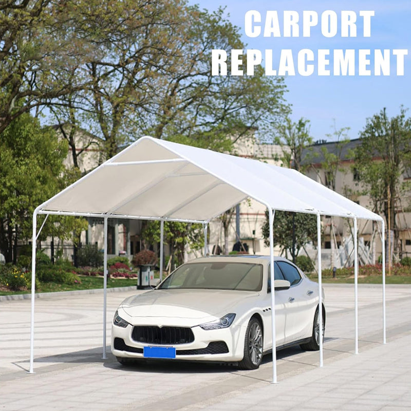 10 x 20 ft Heavy Duty Carport Replacement Cover with 44 Ball Bungees Cords Car Garage Top Tent