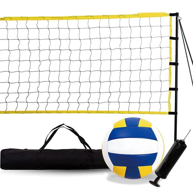 Outdoor Portable Volleyball Net System,  Professional Volleyball Set with PVC Volleyball, Pump, Carrying Bag, Heavy Duty Volleyball Net for Backyard, Beach, Lawn