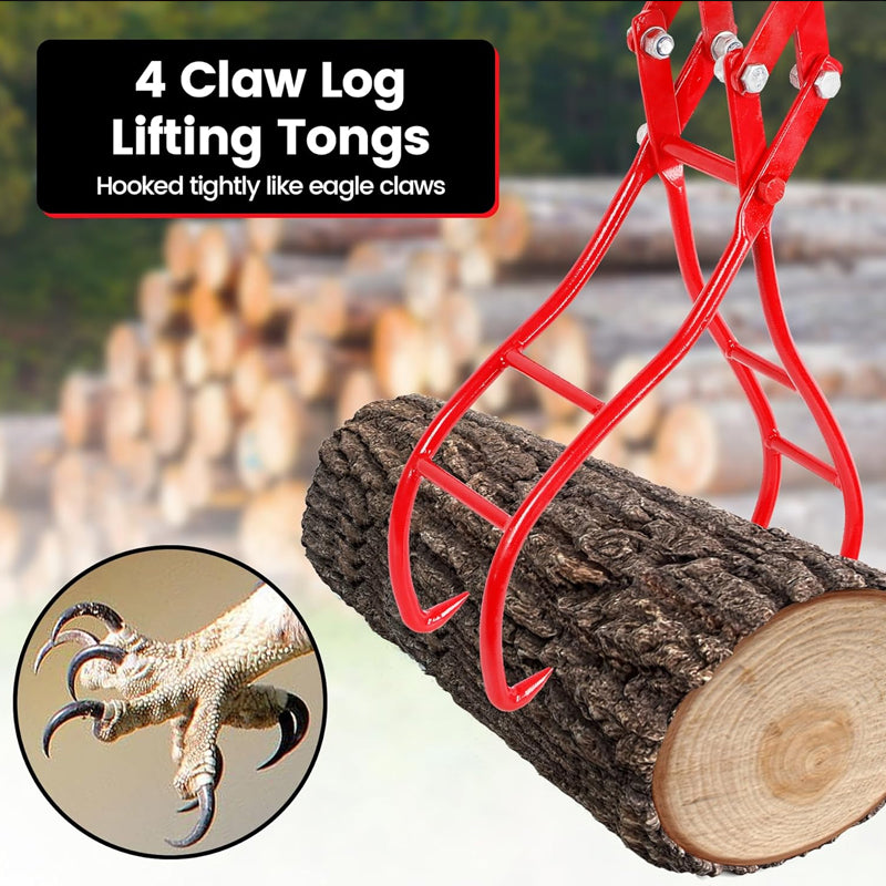 28 inch 4 Claw Log Grapple Timber Claw Hook 2200 lbs Loading Capacity Timber Lifting Tongs