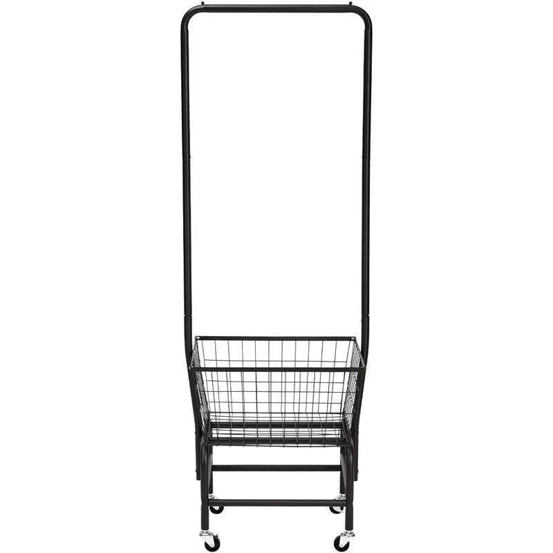 Wire Laundry Cart with Clothes Rack Rolling Laundry Butler with Wire Storage Rack with Casters