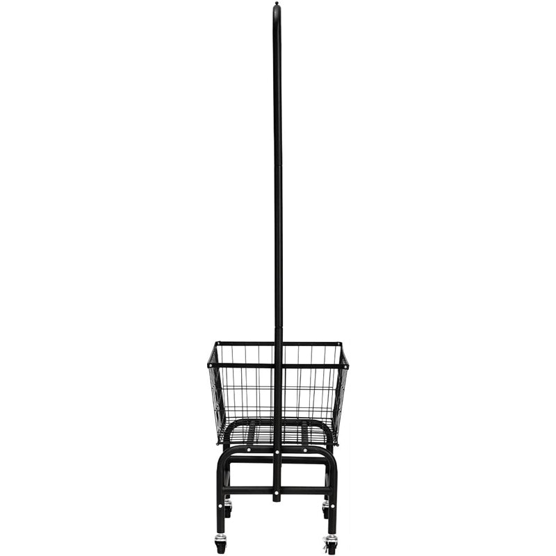 Wire Laundry Cart with Clothes Rack Rolling Laundry Butler with Wire Storage Rack with Casters