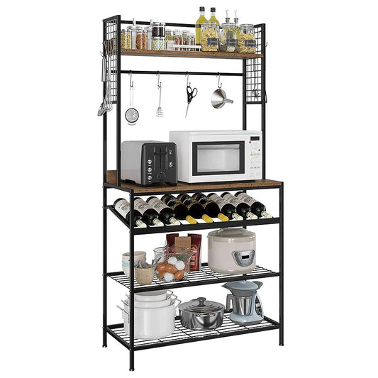 Kitchen Wine Bread Racks, Microwave Racks, Kitchen Shelves With Side Hooks, Kitchen Shelves With Storage Space, Wine Racks, Witchen Utility Storage Shelves
