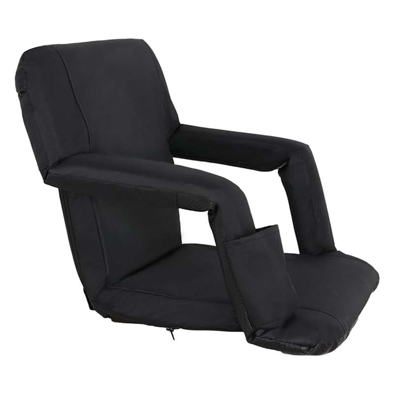 Stadium Seats with Back Support, Folding Portable Padded Reclining Chair with Hook Pocket Cupholder,Stadium Chairs for Bleachers, Camping, Sports Events