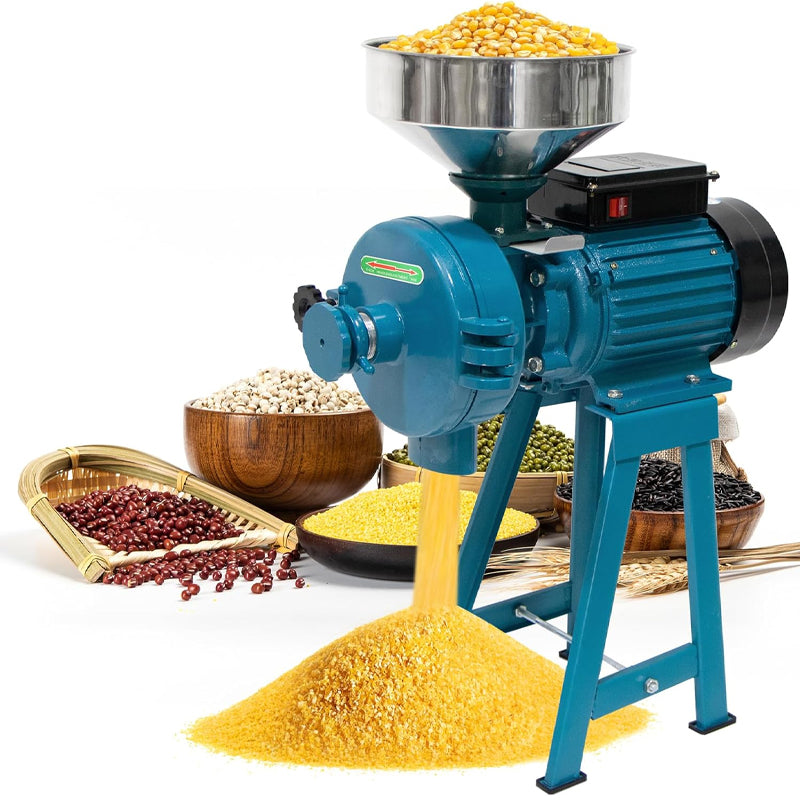 3000W 110V Electric Grain Mill Commercial Dry & Wet Grinder Grain Grinder Machine with Funnel