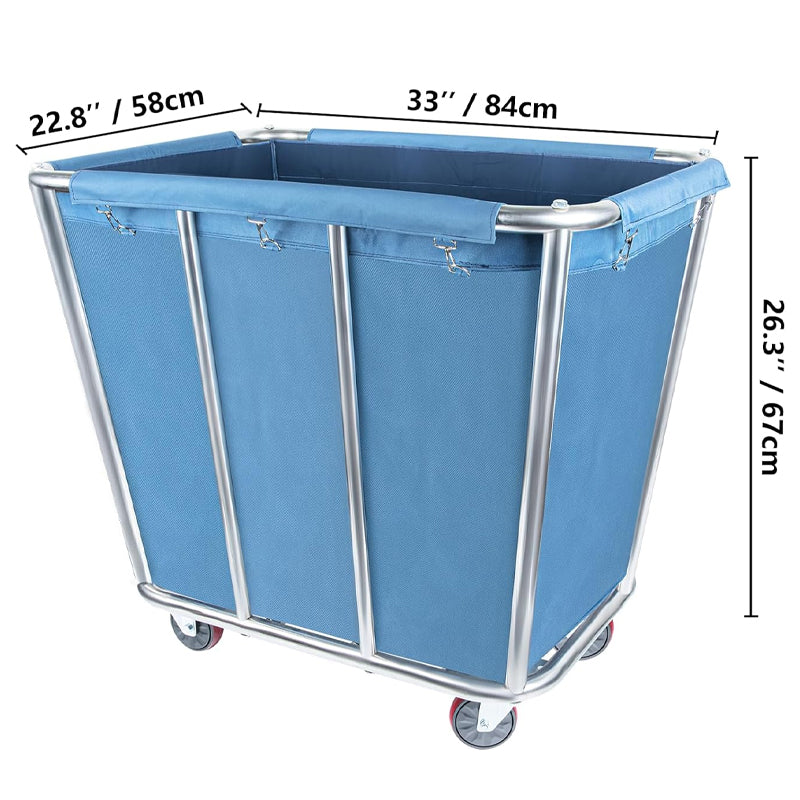 10 Bushel / 350L Basket Truck 260 lbs Weight Capacity Commercial Laundry Cart Rolling Laundry Cart