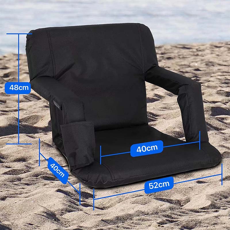 Stadium Seats with Back Support, Folding Portable Padded Reclining Chair with Hook Pocket Cupholder,Stadium Chairs for Bleachers, Camping, Sports Events
