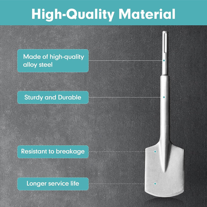 Clay Spade 4-1/3" × 18" Alloy Steel Chisel Bit Digging Shovel Bit Chisel for Concrete Brick Sand Stone