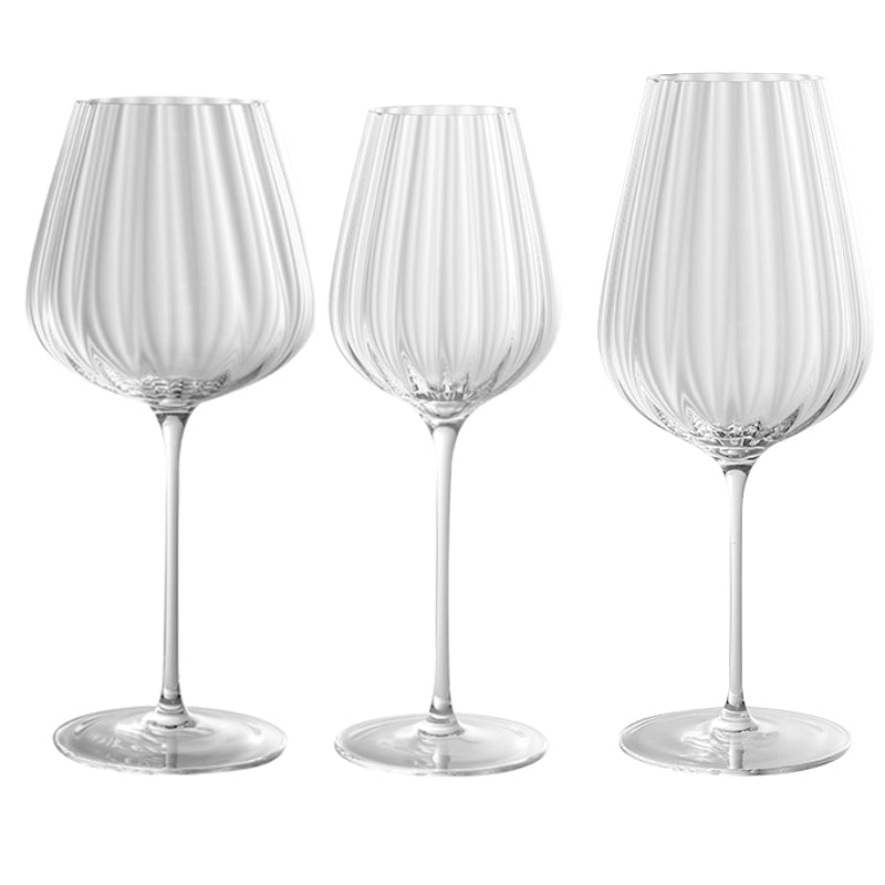 Burgundy Wine Glasses Crystal Goblet Red Wine Stemware Hand Blown Glasses