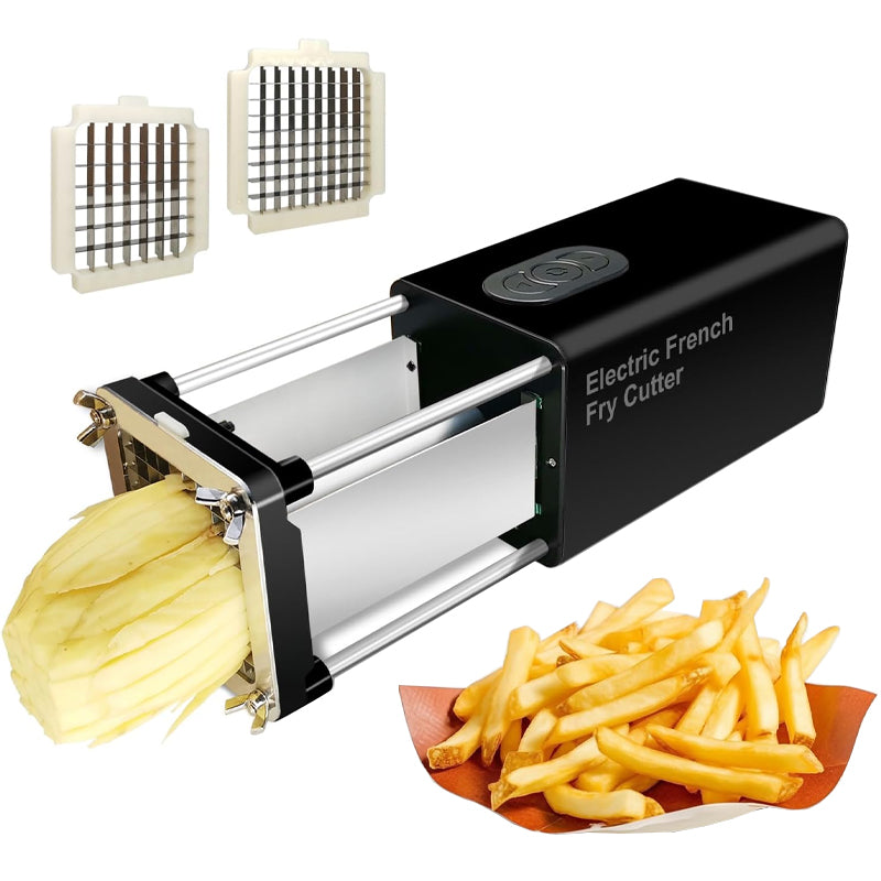 Electric French Fry Cutter with 1/2 and 3/8 Inch Blade Horizontal Stainless Steel Electric Potato Cutter