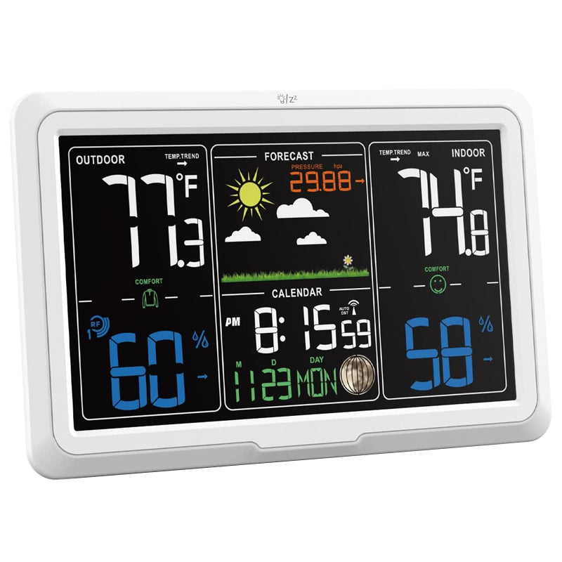 7.5" Weather Station Wireless Home Weather Station Indoor/Outdoor Thermometer
