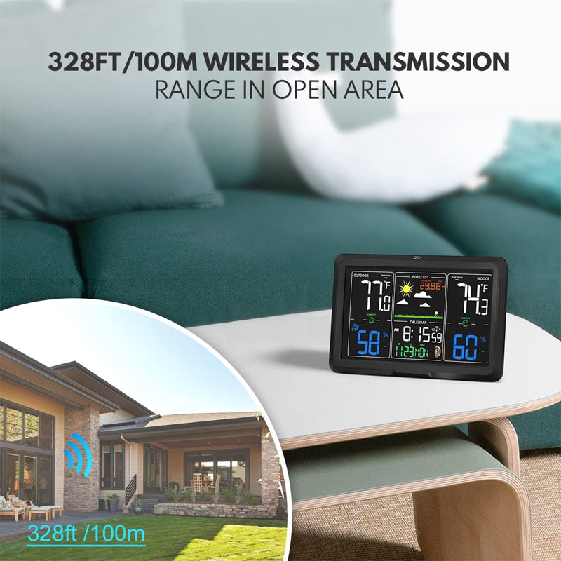 7.5" Weather Station Wireless Home Weather Station Indoor/Outdoor Thermometer