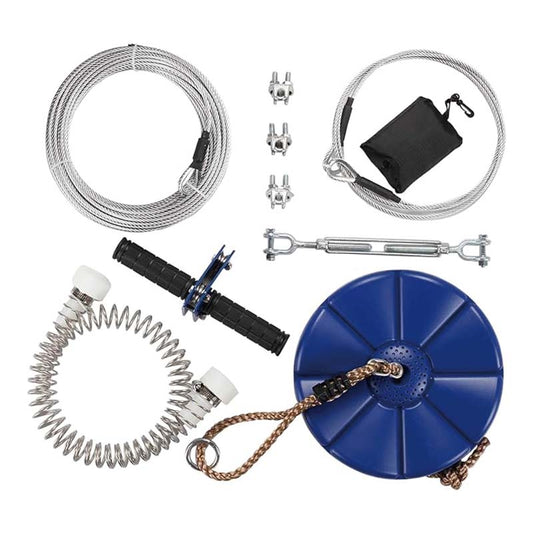 Zipline Kit for Kids and Adult, 95 ft Zip Line Kits Up to 250 lb,Playground Entertainment with Stainless Steel Zipline, Spring Brake, Safety Harness, Seat