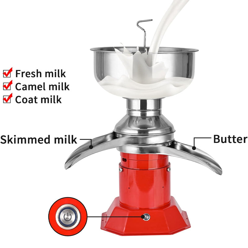 100L/H Milk Cream Centrifugal Separator with 5L 304 Stainless Steel Bowl 100W Cow Cream Separator