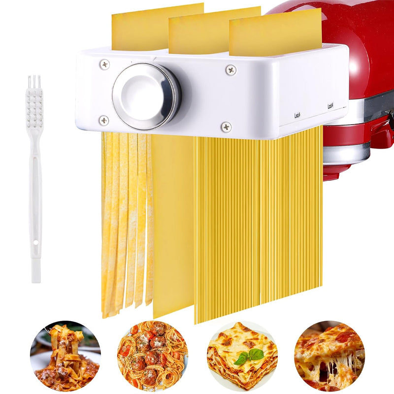 3-in-1 Pasta Maker Attachment for KitchenAid Stand Mixer 8 Adjustable Thickness Knob Pasta Maker