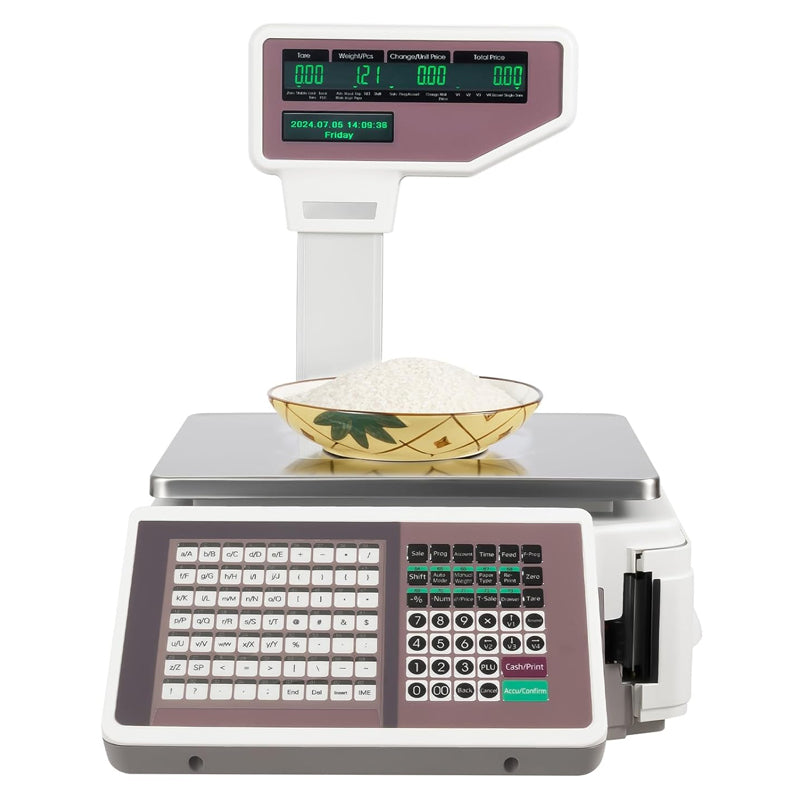 66 LB Label Printing Scale Pole Display LCD & LED Digital Electronic Price Computing Scale