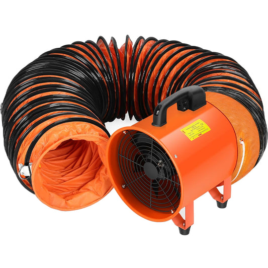12 Inch Portable Ventilator with 32.8 FT Hose Utility Blower Exhaust Low Noise Extraction and Ventilation Fan