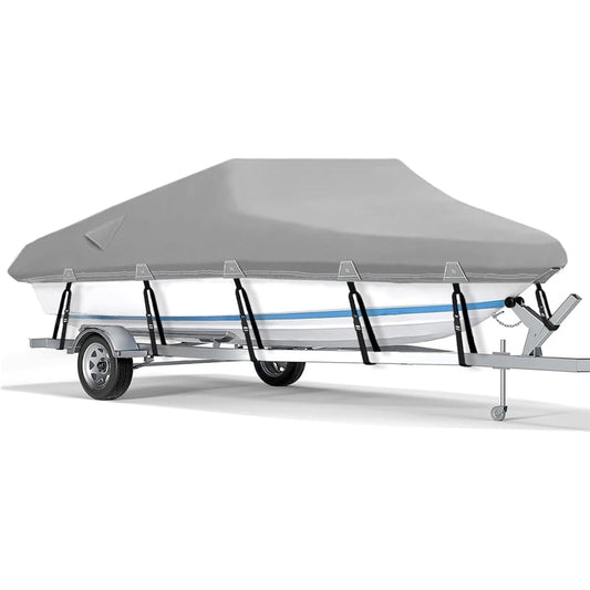 20'-22' Boat Cover 600D Trailerable Waterproof Boat Cover Protection Cover for All-Weather
