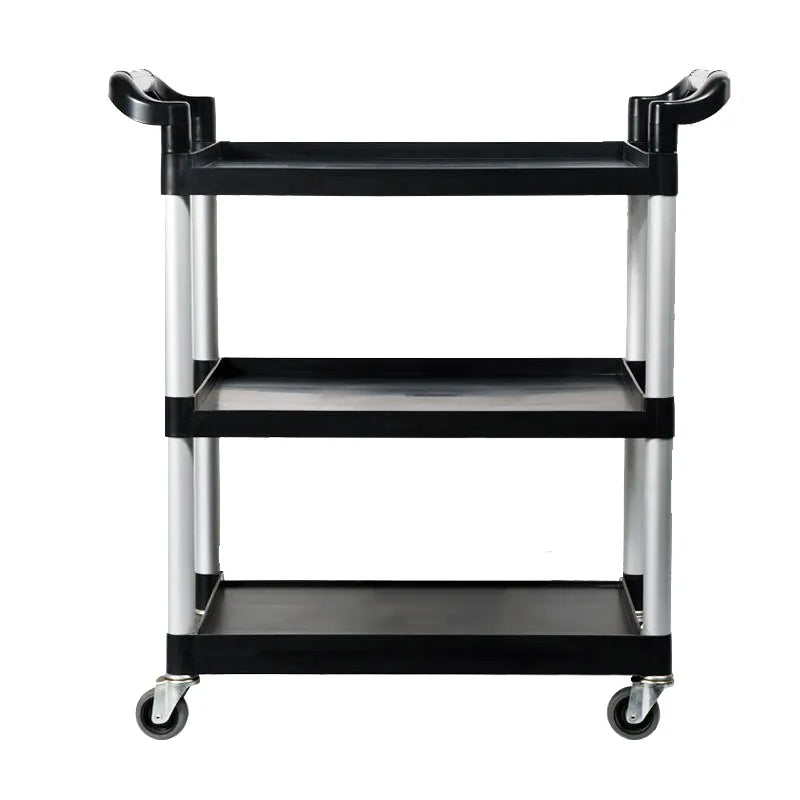 Commercial plastic 3 Shelf Three Shelves Rack Service Cart Utility Trolley Shelving Rack with 4 Casters