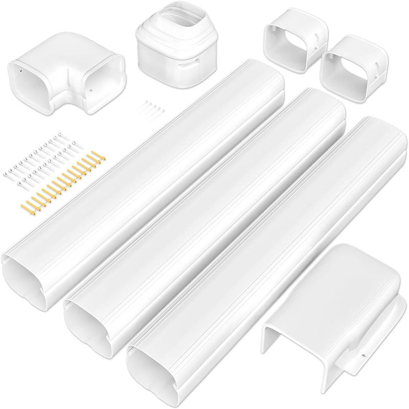 4” 11 Ft Mini Split Line Accessories Set Cover  PVC & PP Line Cover Set Universal for Ductless Mini Air Conditioners and Heat Pumps with Flexible Duct