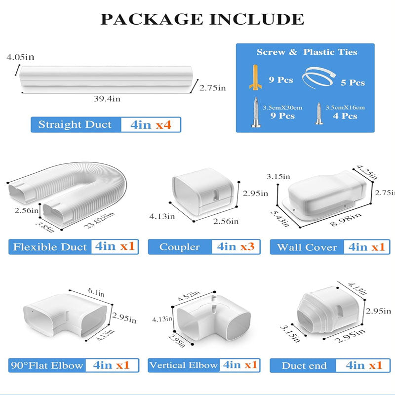 4'' 16Ft Mini Split Line Accessories Set with Flexible Pipe  Central AC and Heat Pumps-Full Set