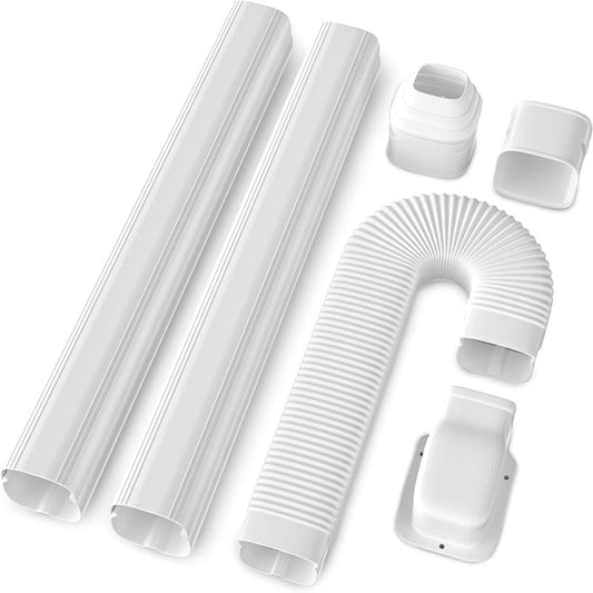 4'' 9.5Ft Mini Split Line Accessories Set PVC Decorative Pipe Line Cover for Central AC and Heat Pump Systems Tubing Cover