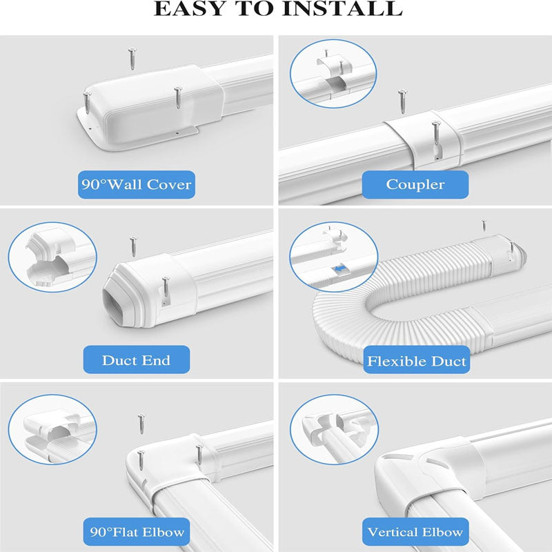 4'' 16Ft Mini Split Line Accessories Set with Flexible Pipe  Central AC and Heat Pumps-Full Set