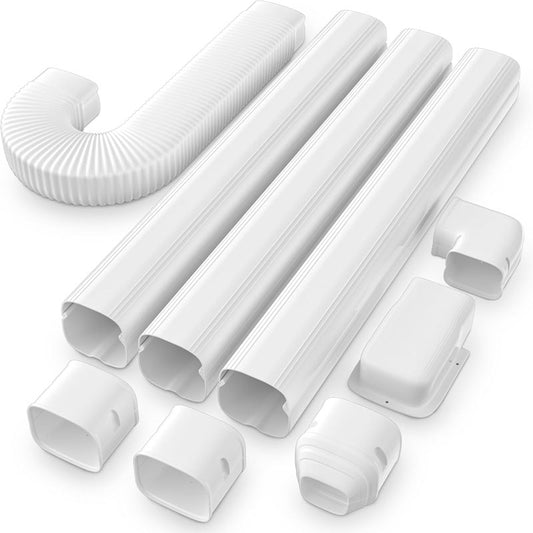 4'' 13Ft Line Accessories Set Cover Kit PVC Decorative Pipe Line  Upgraded UV-Proof Strong& Resistant PP Pipe with Flexible Pipe