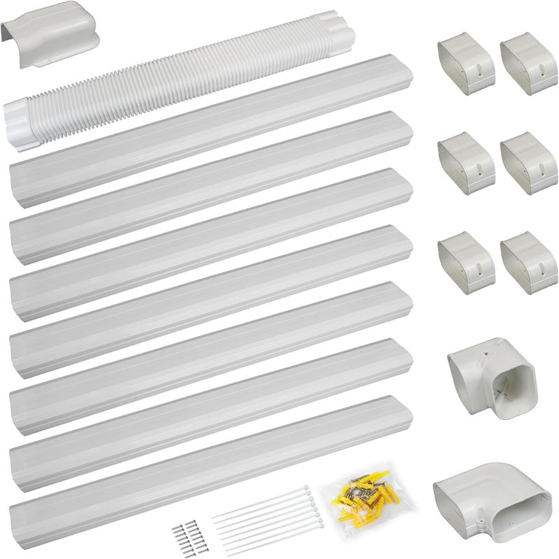 4in 25ft Mini Split PVC Line Set Cover Kit for Central Air Conditioners,AC Heat Pump Systems