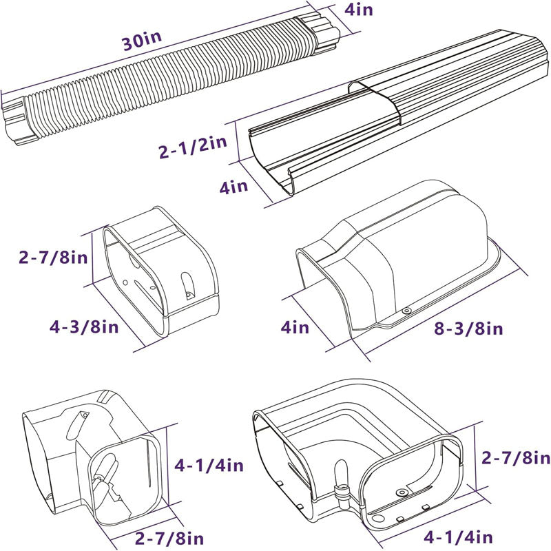 4in 25ft Mini Split PVC Line Set Cover Kit for Central Air Conditioners,AC Heat Pump Systems