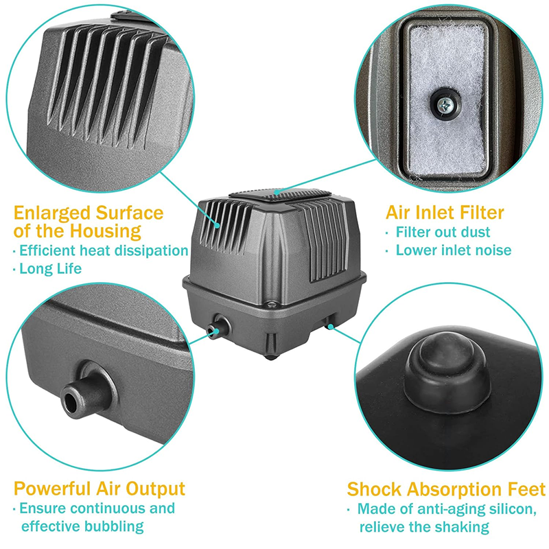 25W Pond And Lake Aeration System, Can Be Used As Septic Tank Air Pump, Koi Pond Aerator Or Hydroponic Air Pump