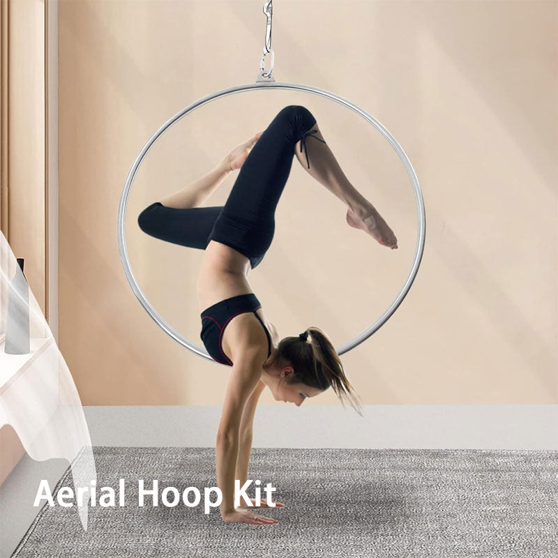 Aerial Hula Hoop Kit 35 Inch/90cm, Aerial Yoga Hula Hoop Equipment Full Set For Fitness Dance Training Performance