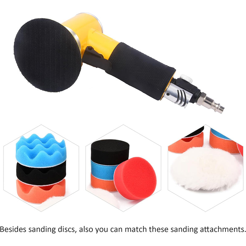 2"3" Mini Air Sander Pneumatic Random Orbital Sander High Speed Air Polisher for Auto Body Work, Woodworking