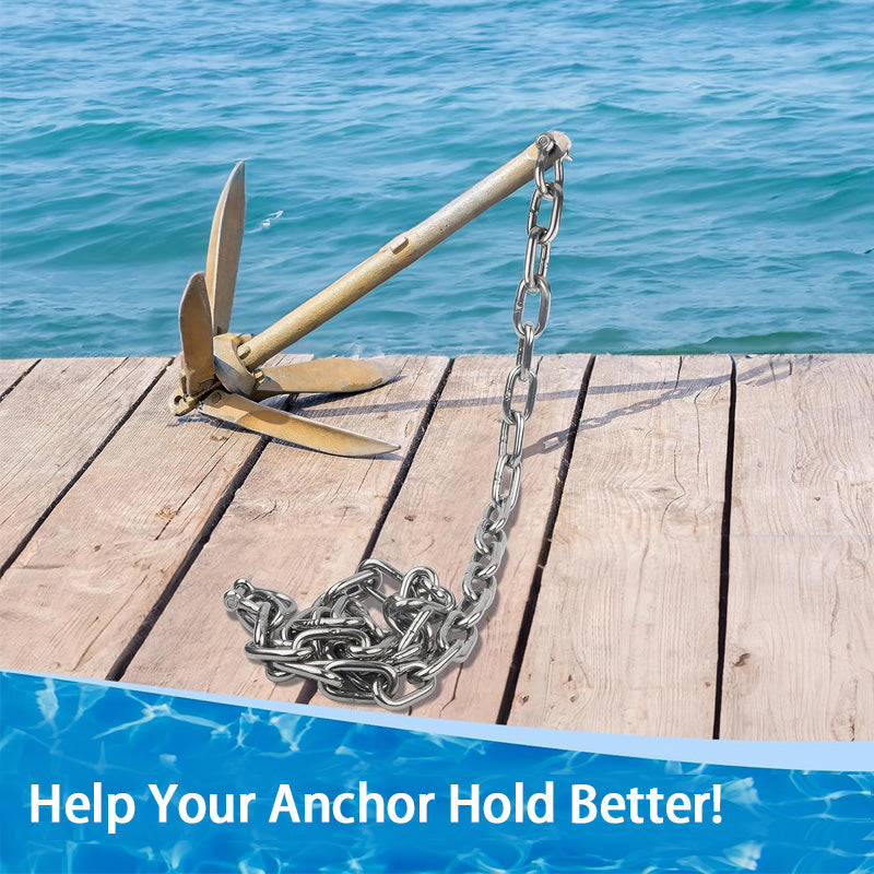 Boat Anchor Chain, 316 Stainless Steel Marine Grade Anchor Chain With Double Locking Ring Buckle, Anchor Chain For Boats