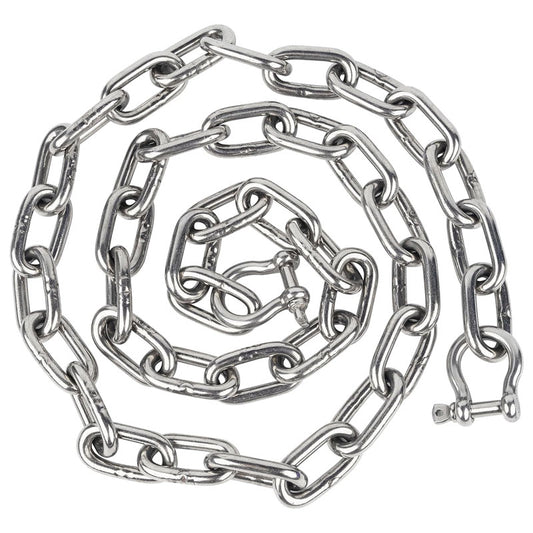 Marine Anchor Chain, 316 Stainless Steel Marine Grade Anchor Lead Chain With Double Locking Ring Shackle, Suitable For Different Anchors