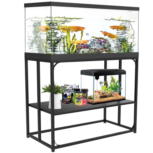 40 Gallon Aquarium Stand - Adjustable Fish Tank Stand, Heavy Duty Metal Reptile Tank Stand For Accessories Storage