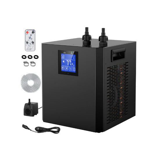 Aquarium Chiller 79Gal 1/3 Hp Water Chiller For Hydroponics System Home Use Axolotl Fish Coral Shrimp 110V With Pump And Pipe