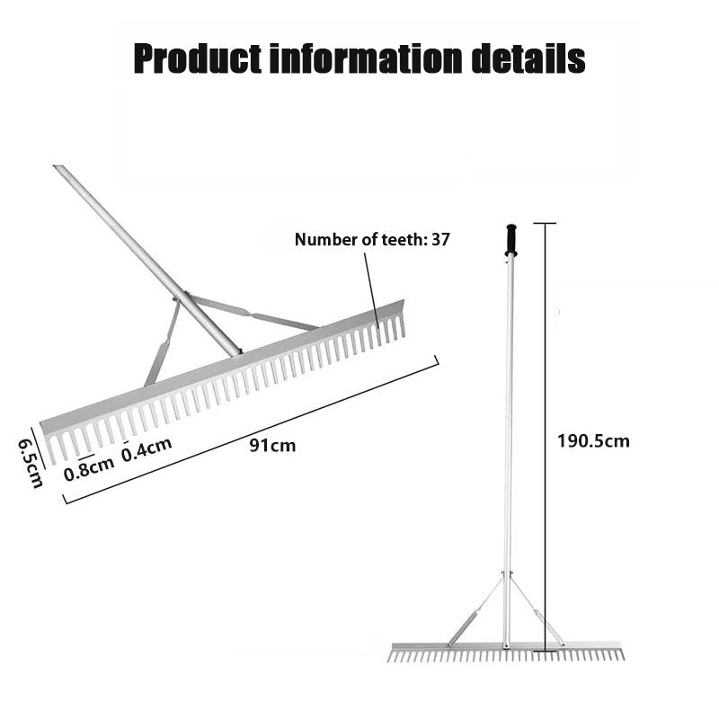 Multifunctional Household Outdoor Aluminum, Landscape Rake Gardening Rake