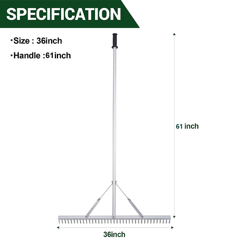 Lightweight Aluminum Detachable Garden Rake Grass Rake Lake Rake Garden Rake