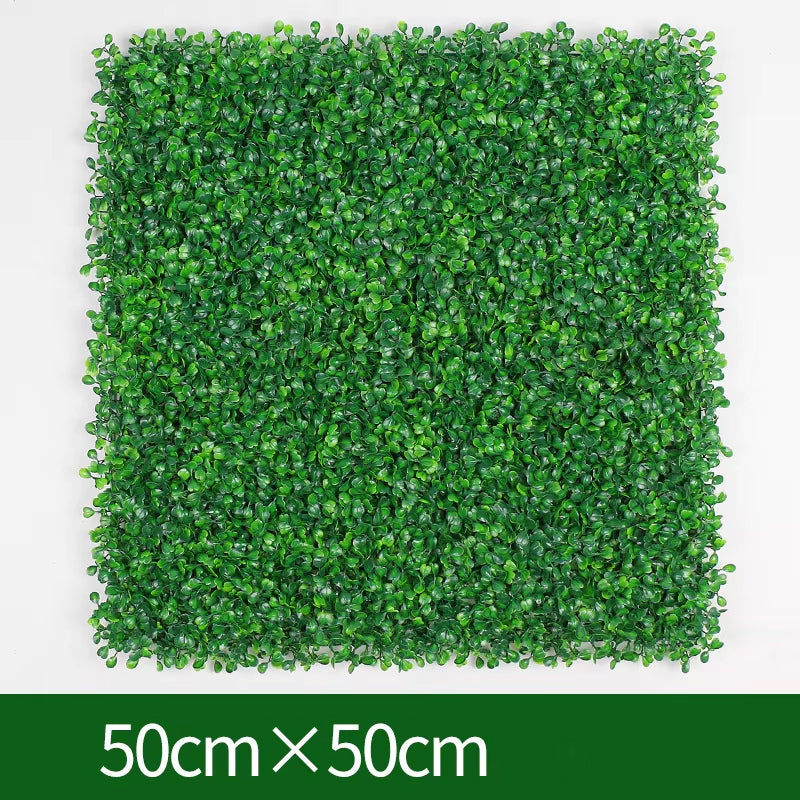 14 PCS 50*50cm Artificial Grass Wall Uv Protected Boxwood Hedge Artificial Green Plant Wall Panel Outdoor Decoration For Banquet Party