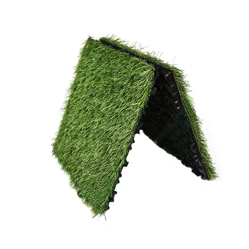 18 Pcs 12 x 12 Synthetic Grass Square Mats Artificial Grass Turf Patch Tiles Diy Grass Decoration