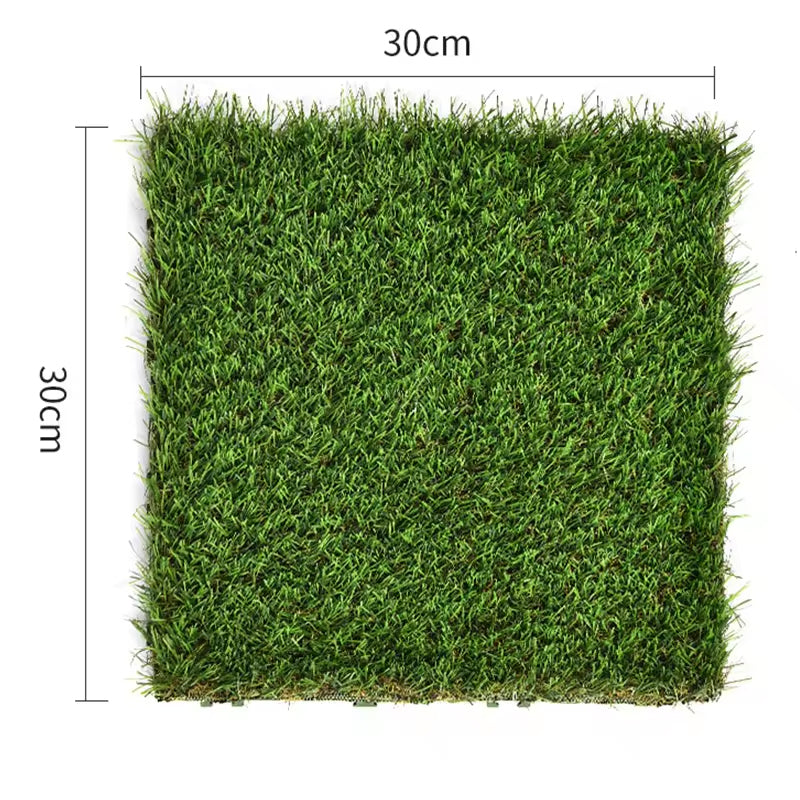 18 Pcs 12 x 12 Synthetic Grass Square Mats Artificial Grass Turf Patch Tiles Diy Grass Decoration