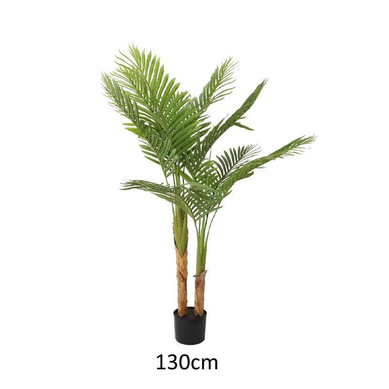 2Pcs Silk Tropical 130cm Large Fake Plants Artificial Areca Palm For Home Decor