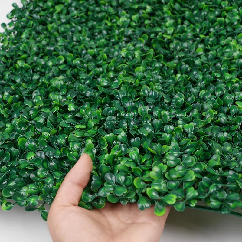 14 PCS 50*50cm Artificial Grass Wall Uv Protected Boxwood Hedge Artificial Green Plant Wall Panel Outdoor Decoration For Banquet Party