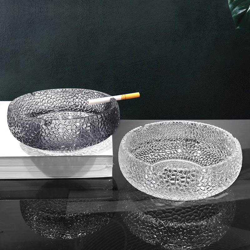 Crystal Glass Ashtray, Large Home Living Room Modern Creative Personality Trend Office Light Luxury High-End Ashtray