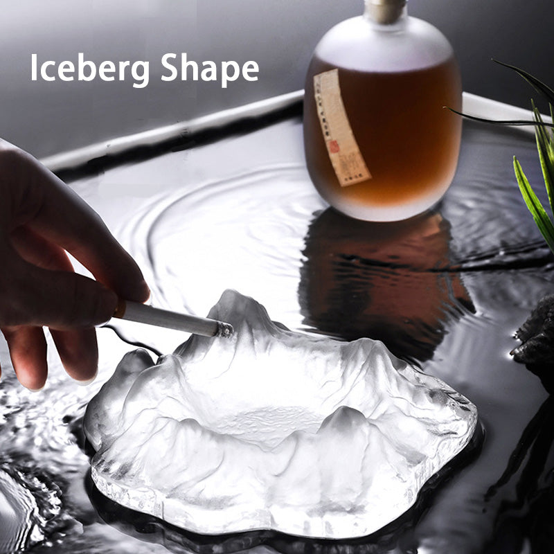 Ashtray, Decorative Glass Ashtray, Creative Light Luxury Personalized Iceberg Ashtray For Home Living Room, Snow Mountain Ornaments