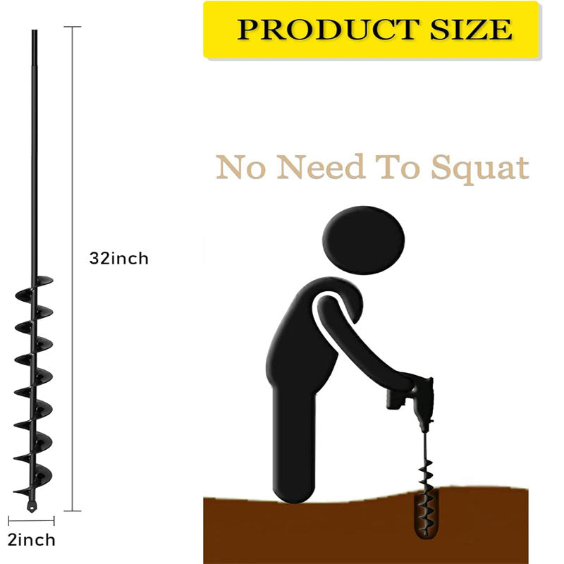 2 x32“ Auger Drill Bit for Planting Garden Drill Auger for Planting Bulbs for 3/8" Hex Drive Drill